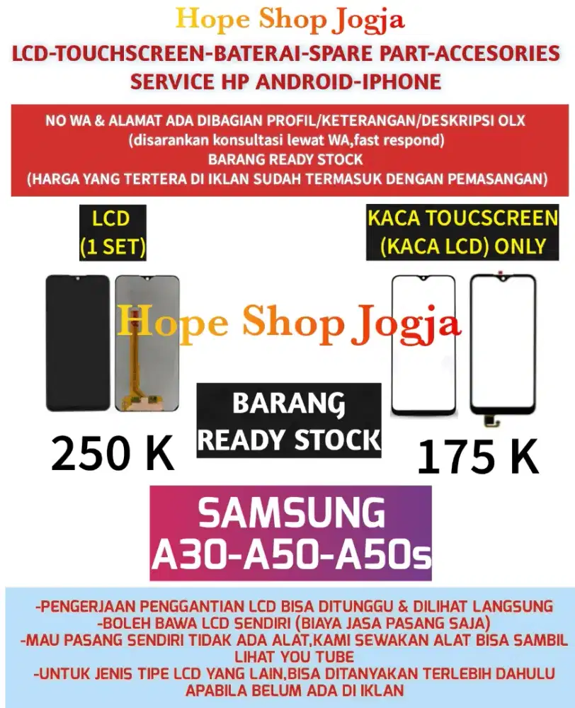 Touchscreen-Baterai-Lcd Samsung A30-A50-A50s