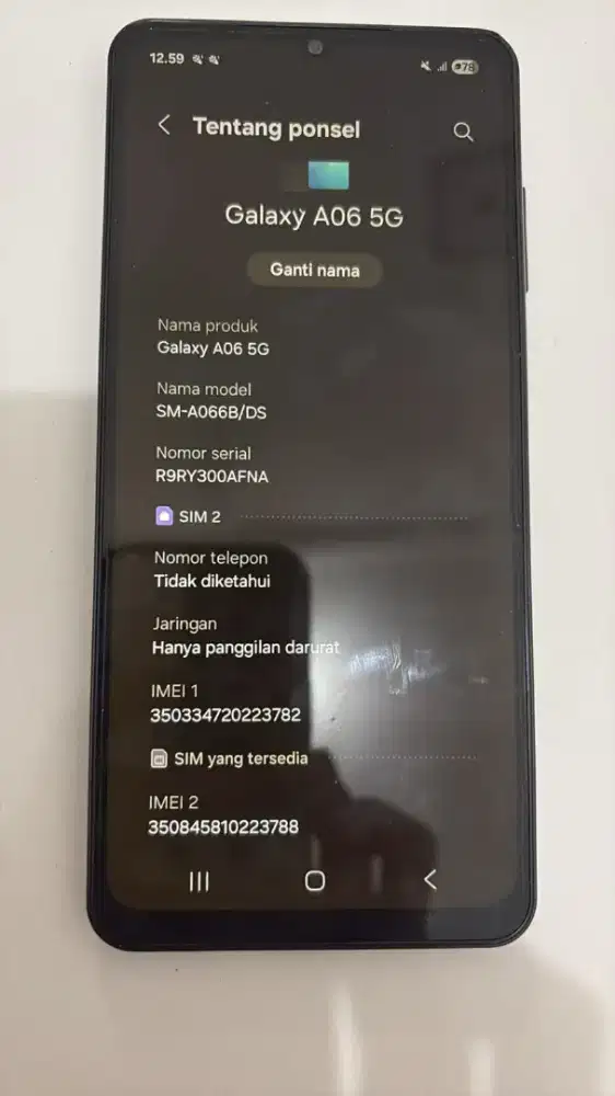 Samsung Galaxy A06 5G
Ram 12GB
Memory 128GB
