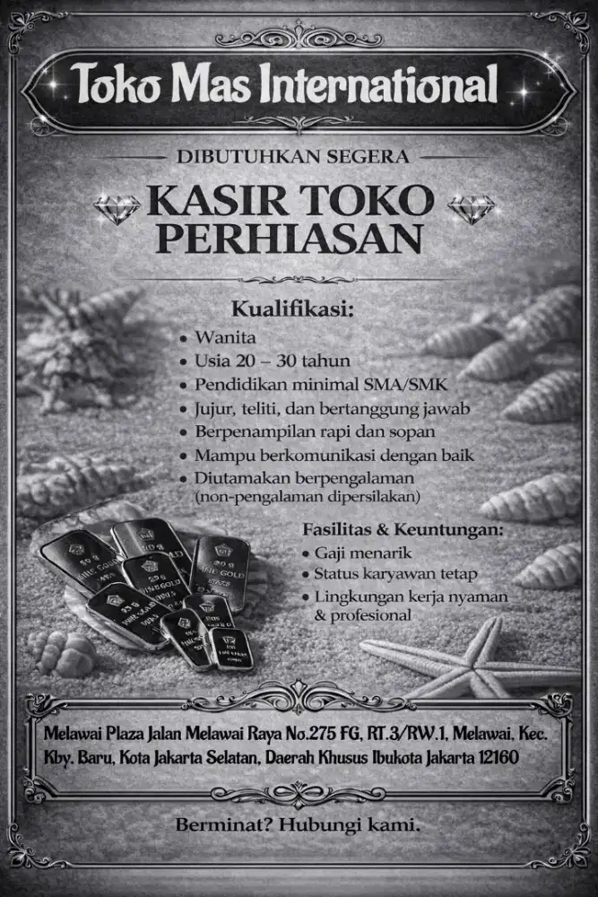 TOKO EMAS ,LOKER LOWONGAN KERJA