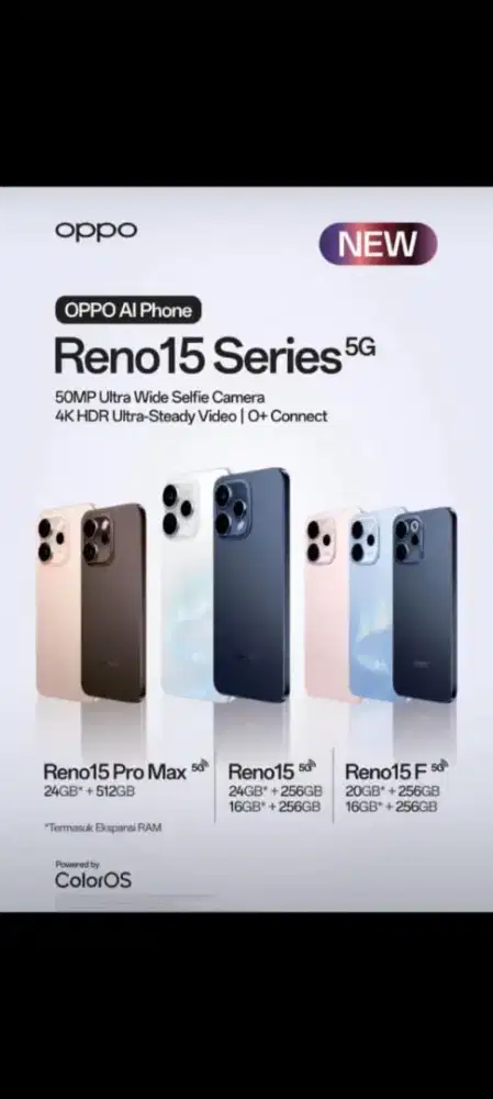 SEGAMPANG ITU PO OPPO RENO 15F 5G PROMO  TANPA DP ANSURAN AEON FAST