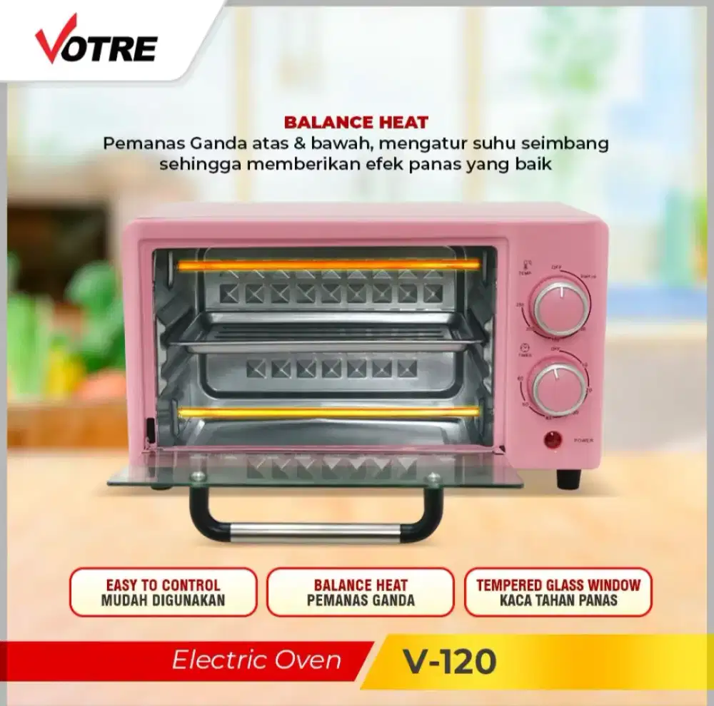Dijual cepat BARU Oven listrik VOTRE V-120 400watt 12L Nego