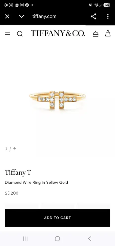 Authentic Tiffany n Co Gold Diamond Ring