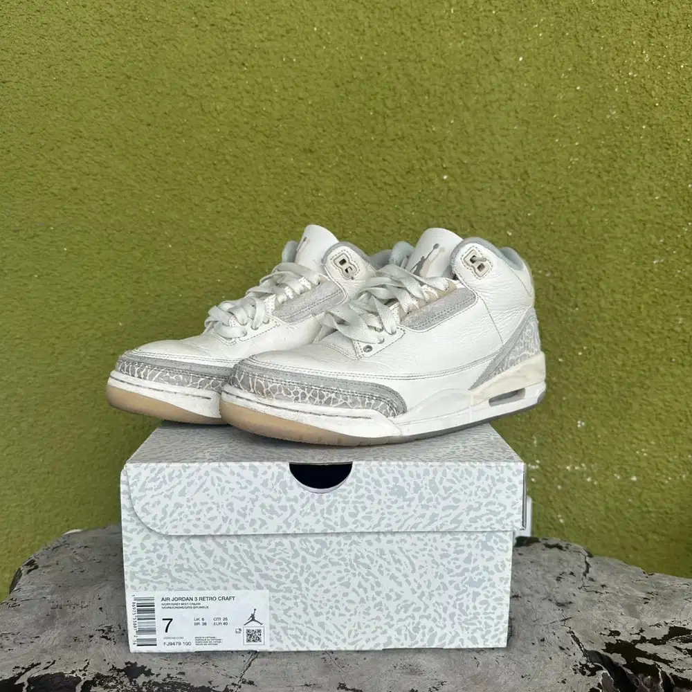 [Preloved] Nike Air Jordan 3 Retro Craft Ivory 100% Original