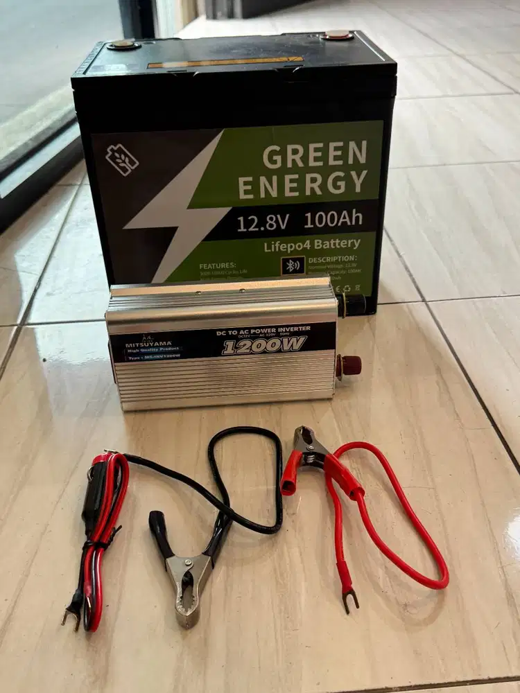 Baterai Lithium LiFePO4 12.8V 100AH dengan Bluetooth Kondisi 99% baru