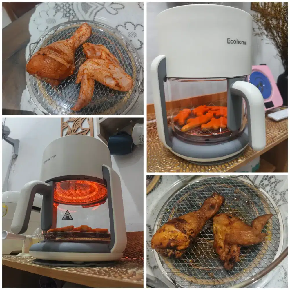 EcoHome Air Fryer & Dehydrator 8in1 Warna Putih Mulus