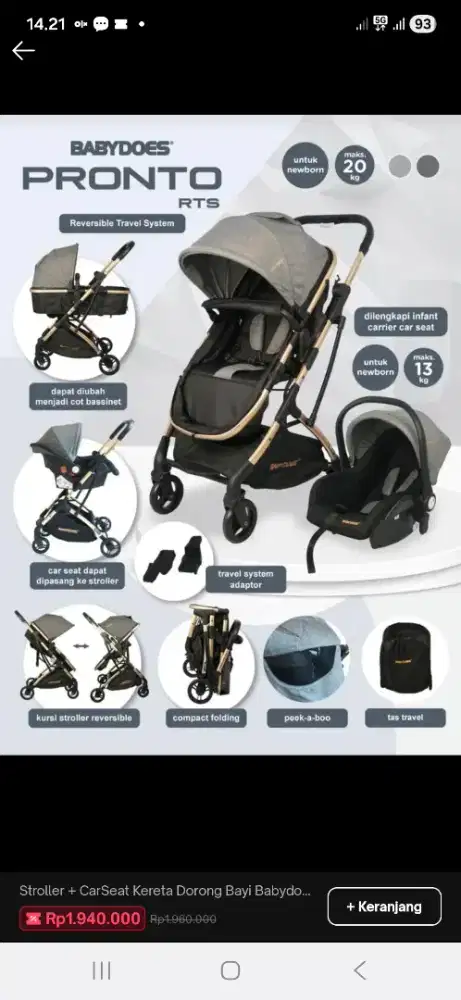 Stroller babydoes pronto rts