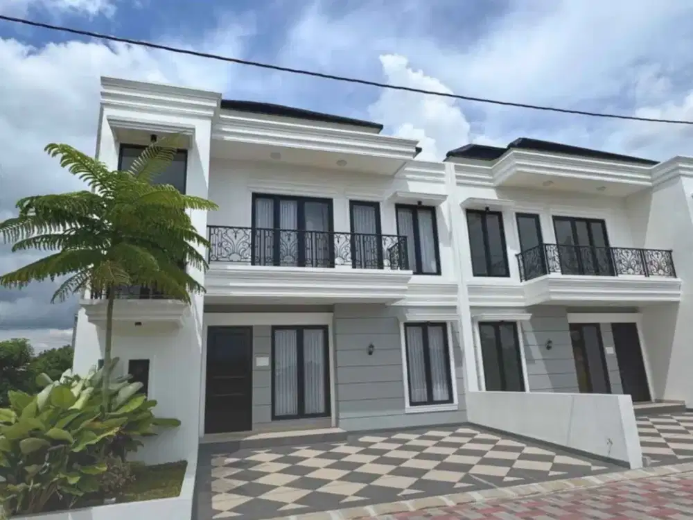 Rumah Baru Mewah dalam Perumahan Siap Huni Full Furnished dekat Sleman City Hall Fasilitas Menarik Fasilitas Kolam Renang Bersama View Sawah dan Gunun