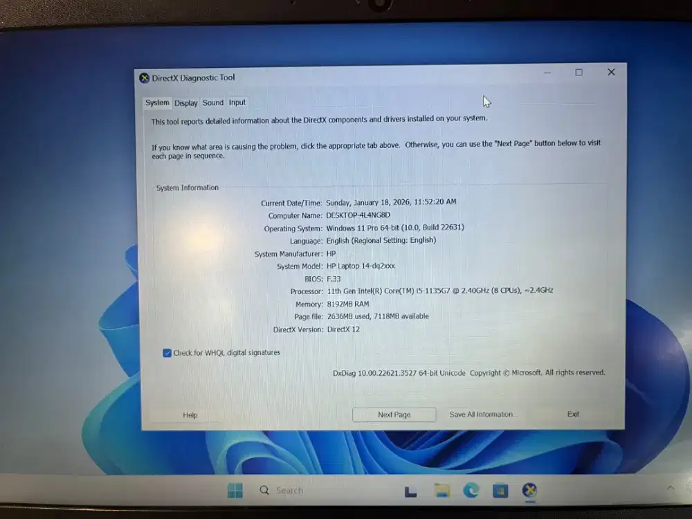 Hp 14 series silver dq203