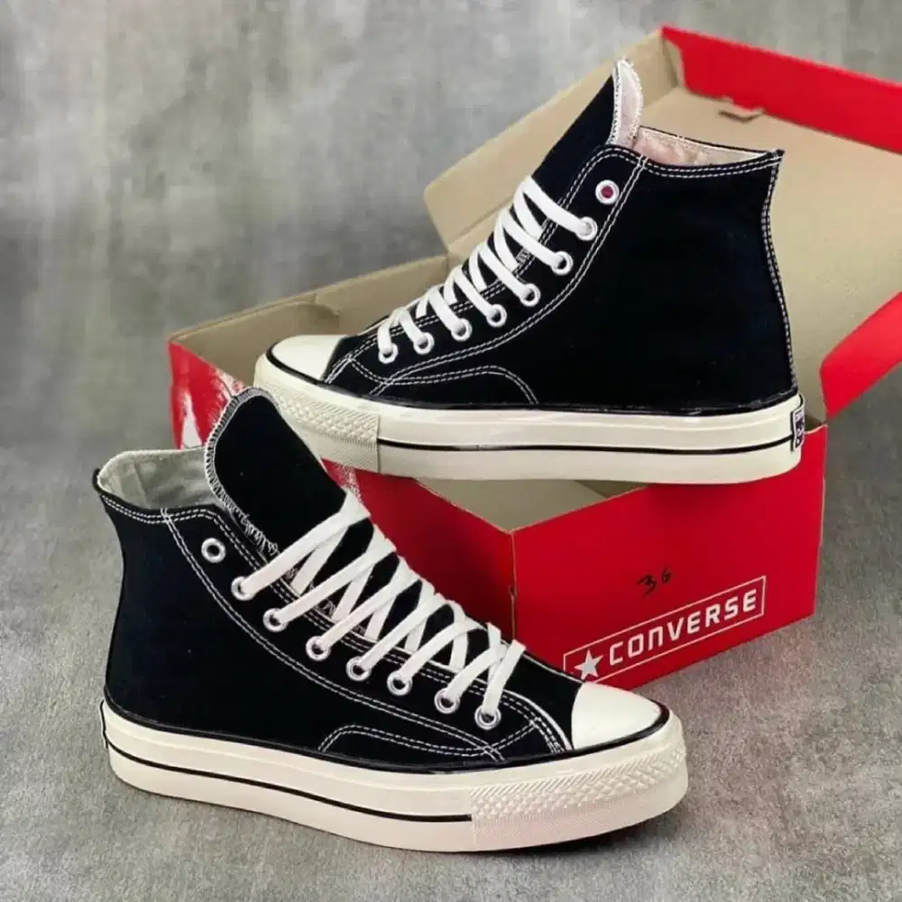 converse 1970s high black white
