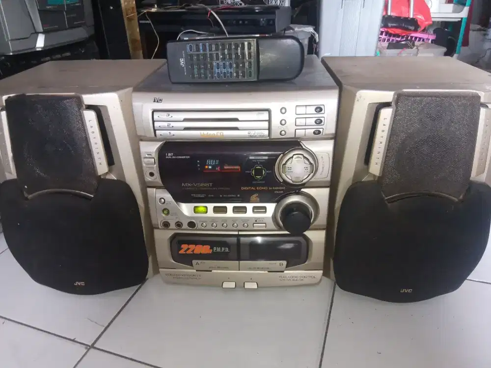 Full set Hi-fi JVC 2200 w, remote, Aux ok, box utuh, build up Japan