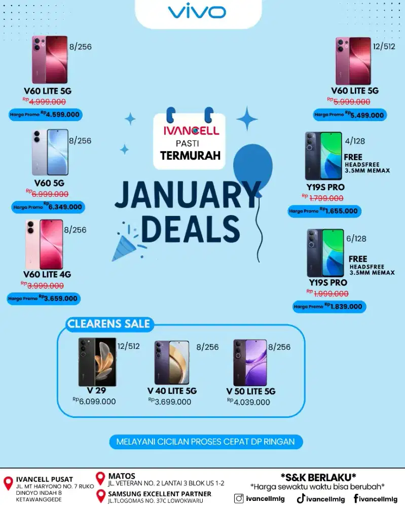 VIVO V 60 LITE NEW MURAH