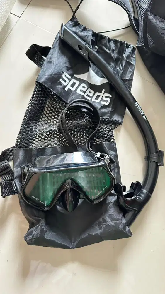 SPEEDS SNORKEL SNORKLING ALAT SELAM DIVING KARET MASK preloved