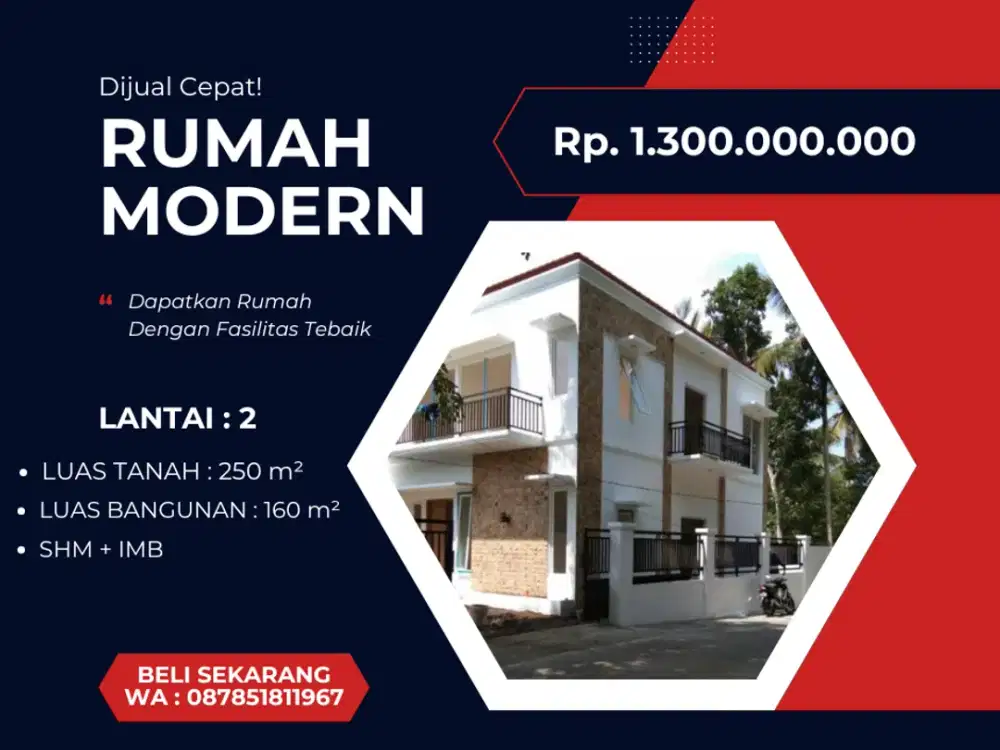 Dijual Rumah 2 Jogja Lantai, 6 Menit UII