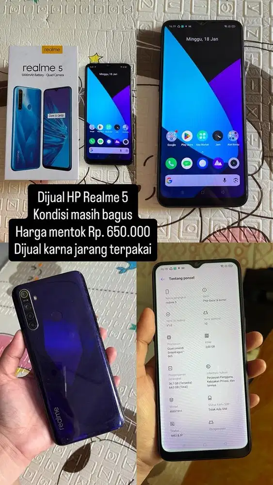 Di JUAL HP REALME 5