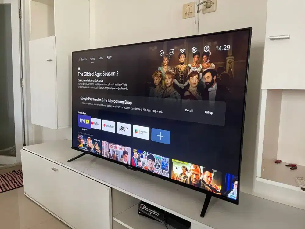 Smart TV 55 inci Ultra HD 4K AI mulus bisa TT sama tv kecil