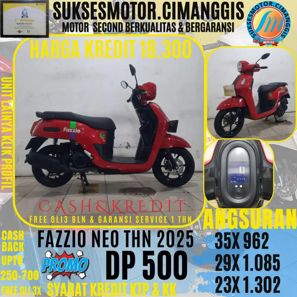 DP 500 TERMURAH FAZZIO NEO CASBACK UPTO 700RBU FREE OLI3X