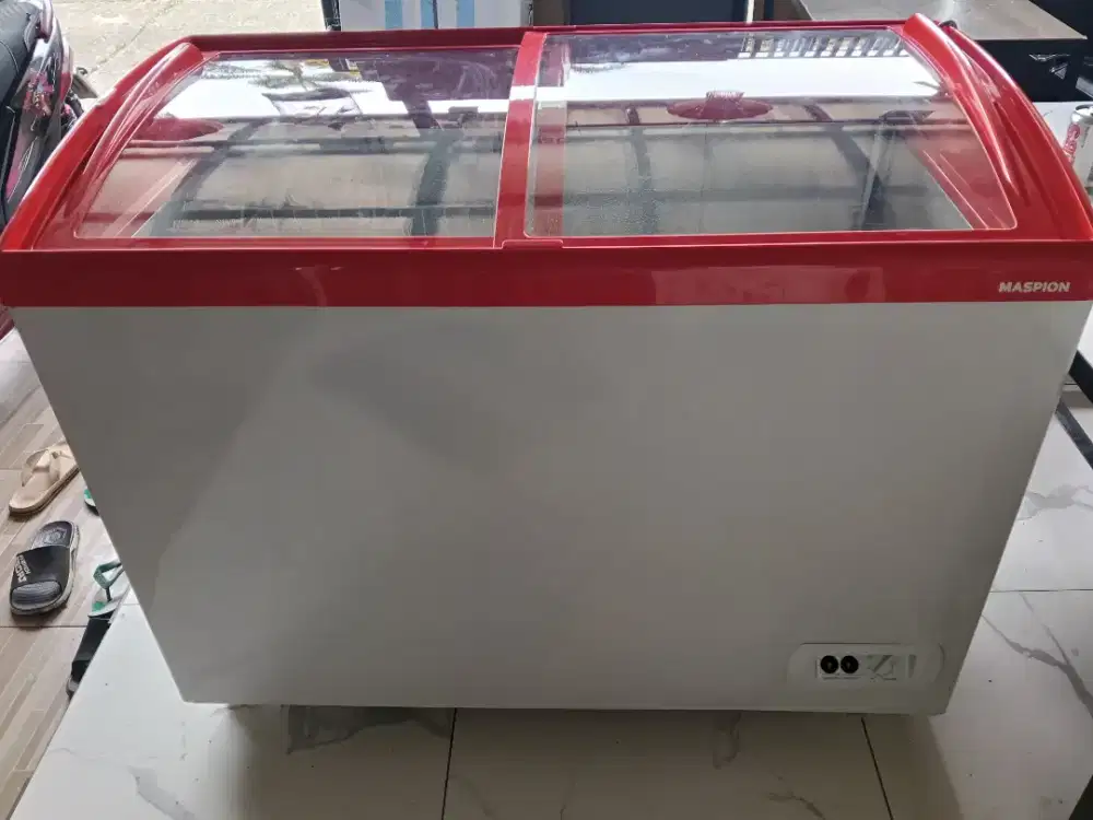 Freezer sliding glass Maspion 300 liter ORI segel mulus