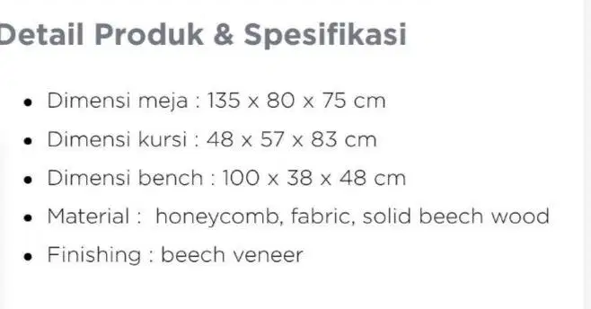 Jual Meja Kursi Makan ex Informa