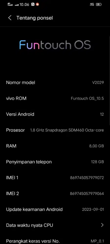 Hp vivo v 2026 harga 950000