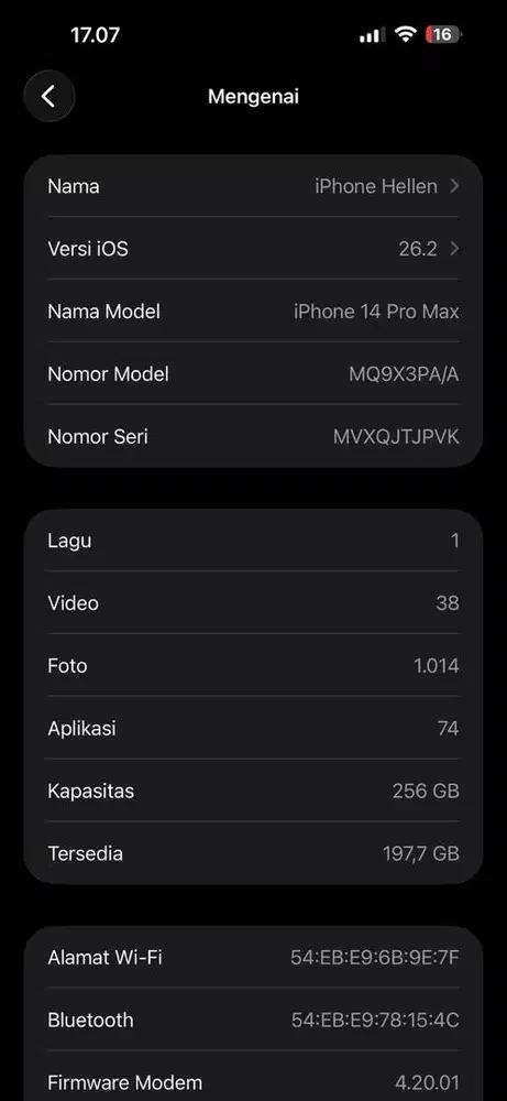 Iphone 14 Promax 256
