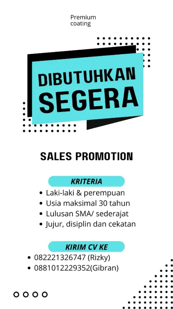 Lowongan pekerjaan sales promotion