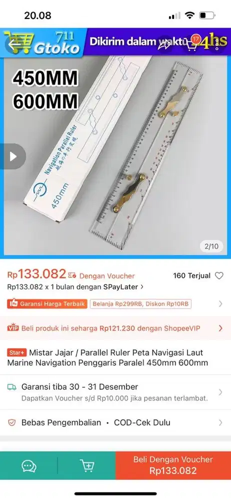 Pengaris Navigasi Mistar Jajar – 600mm