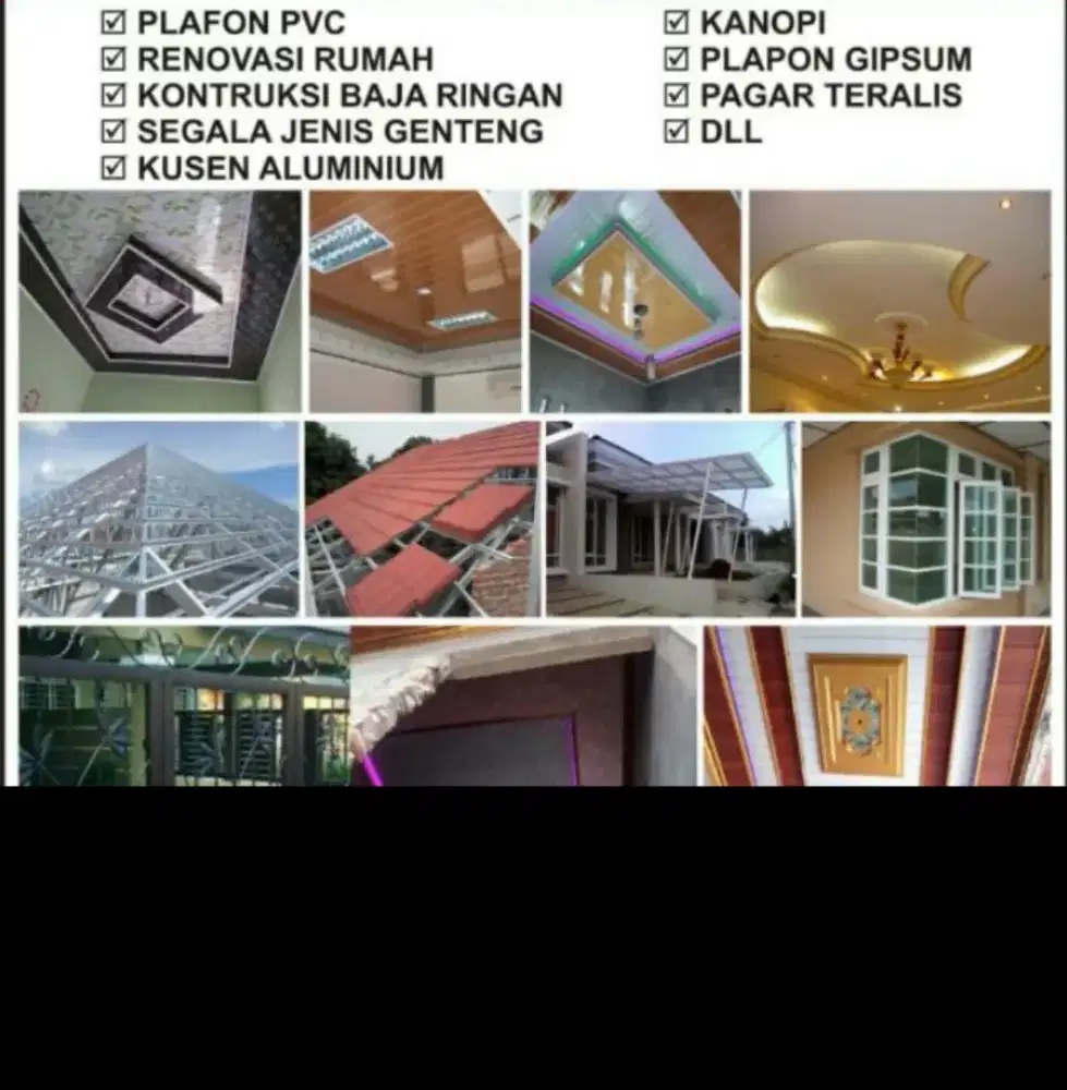 Distributor plafon PVC dan renovasi dll