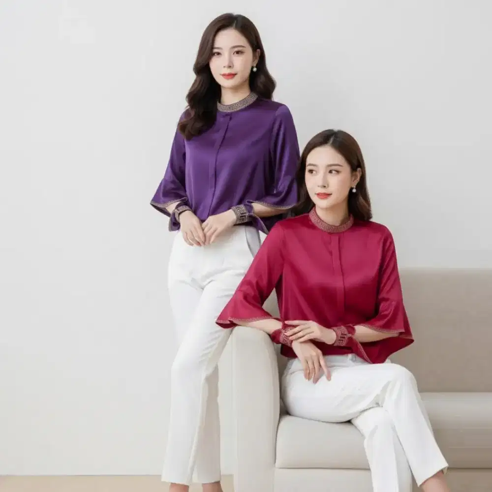 Bria Blouse Silk Satkn Wanita | Atasan Elegan Premium