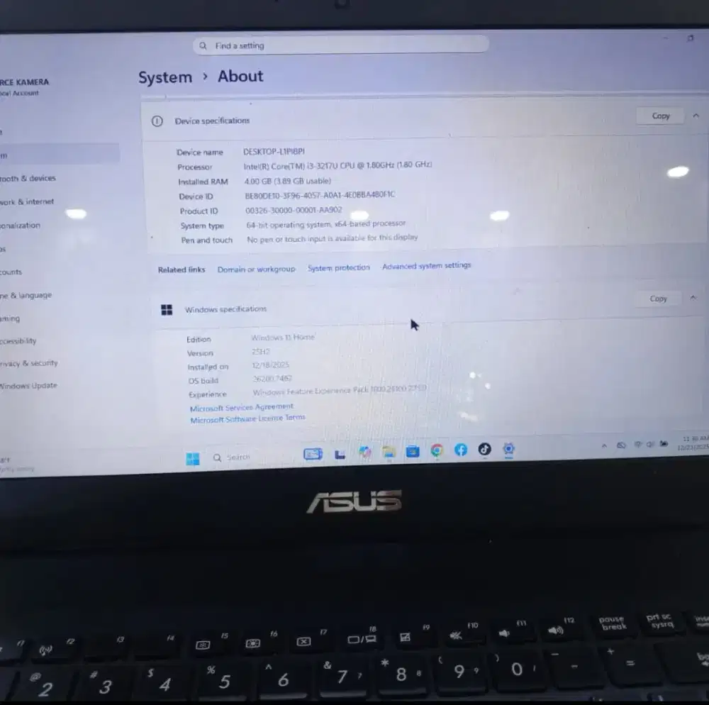 LAPTOP ASUS X450c Core i3 - 3217U JUAL TT/TB