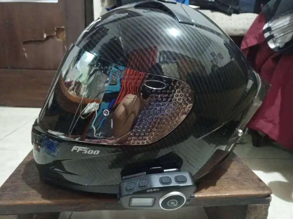 Jual Helm RSV FF500 Carbon + Intercom Q58