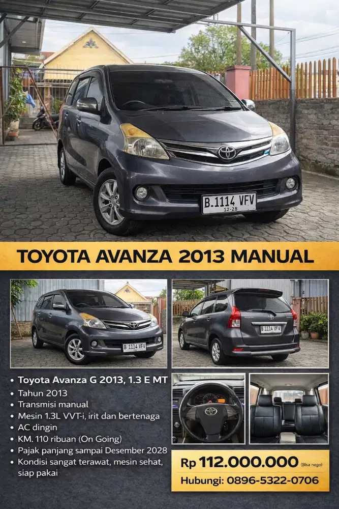 Toyota Avanza 2013 Bensin (Nego)