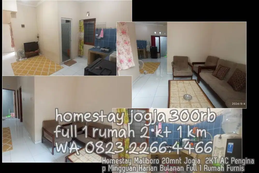 Homestay Maliboro 20mnt Jogja  2KT AC Penginap Mingguan Harian Bulanan