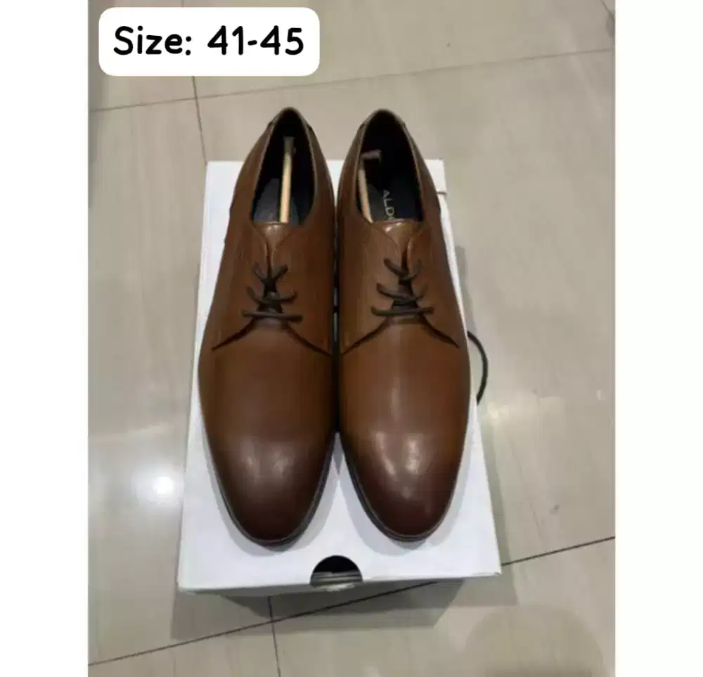 Sepatu Aldo Pantofel Size 41-45 Brown Coklat Pantofel Fullset Box