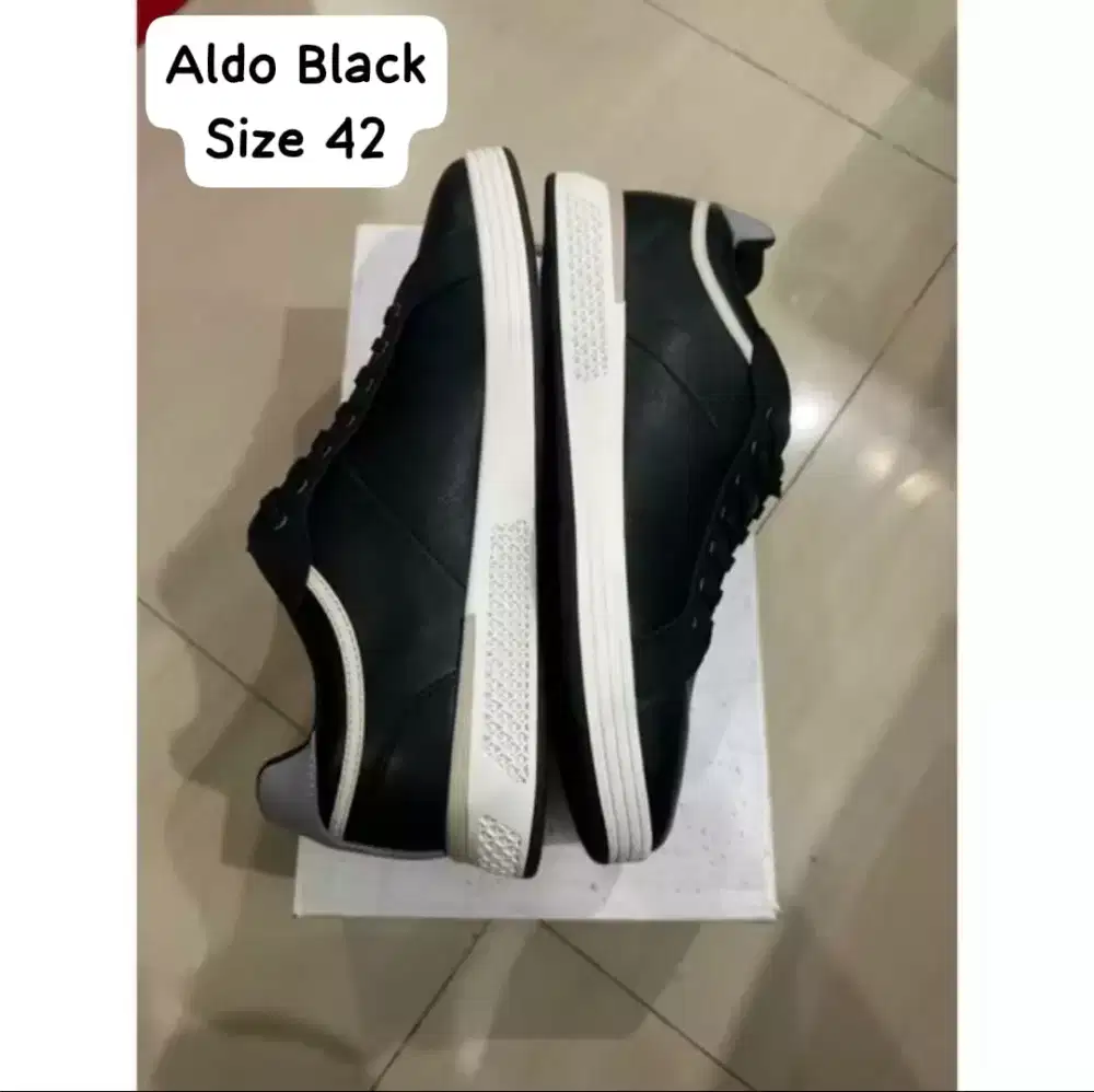 Sepatu Aldo Black Sneakers Men Size 42 Kondisi Baru