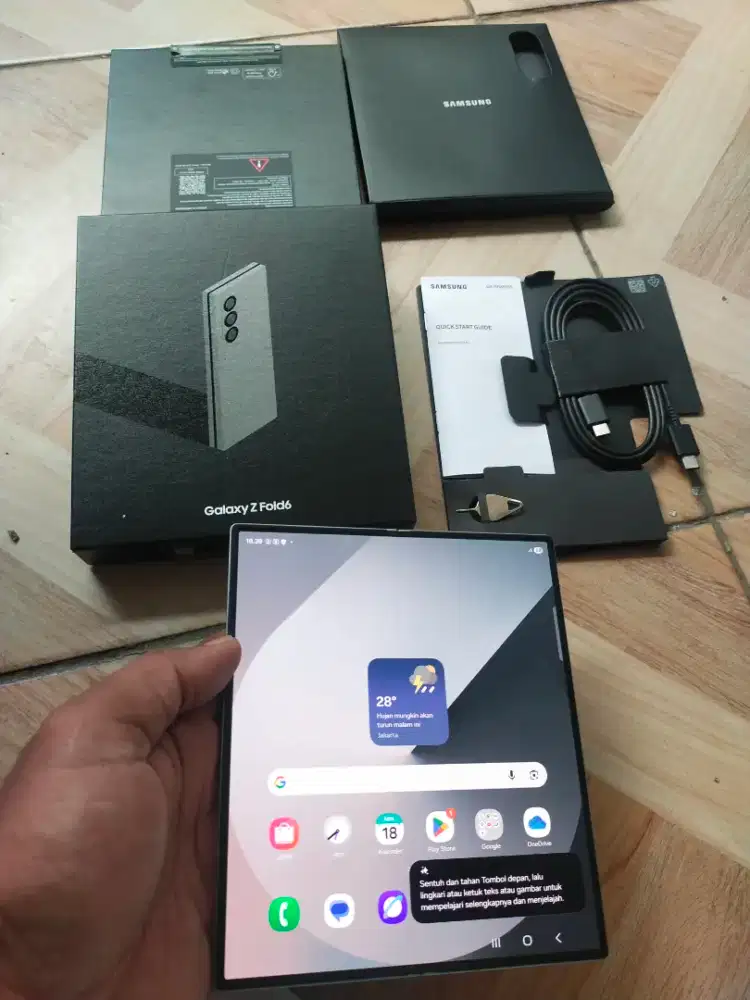 Samsung Z-Fold 6 12/512gb sein fullset bisa tt hp lain