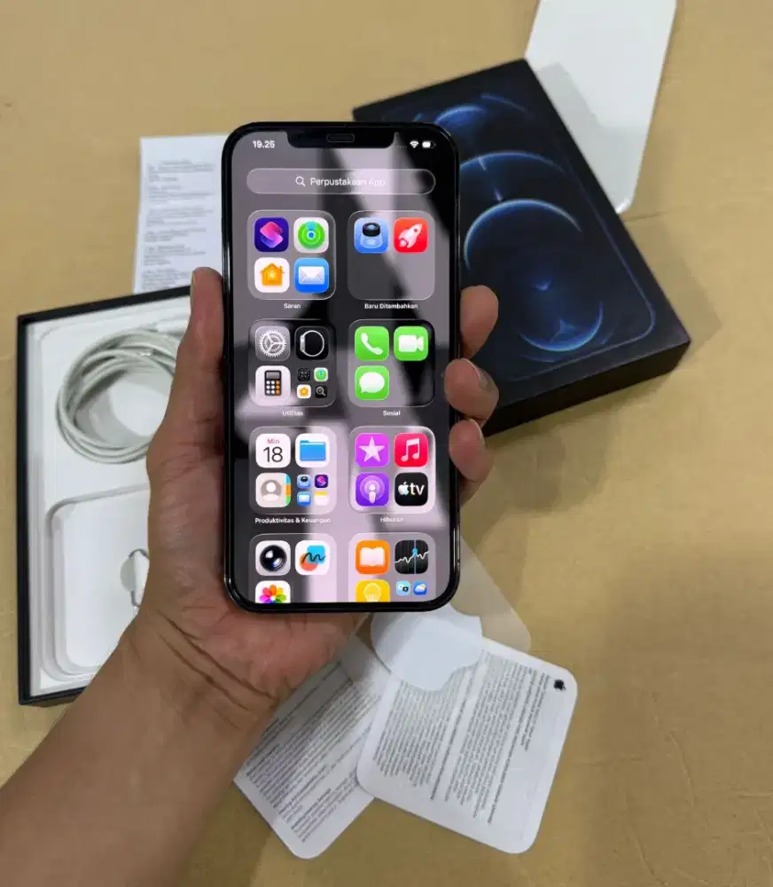 Iphone 12 Pro Max 128GB Bekas iBox Fullset Ori Mulus No Minus