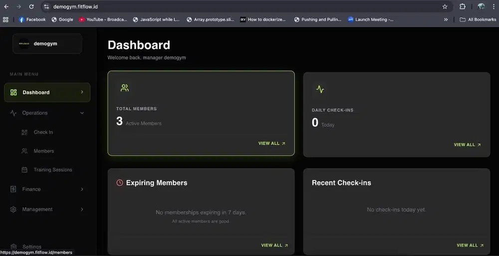 Aplikasi membership gym