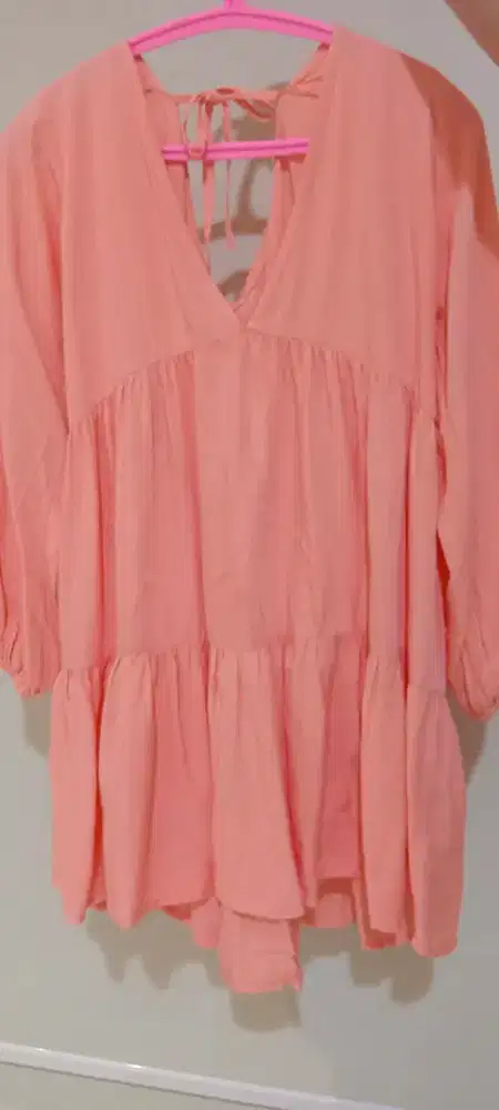 Dress cantik warna peach