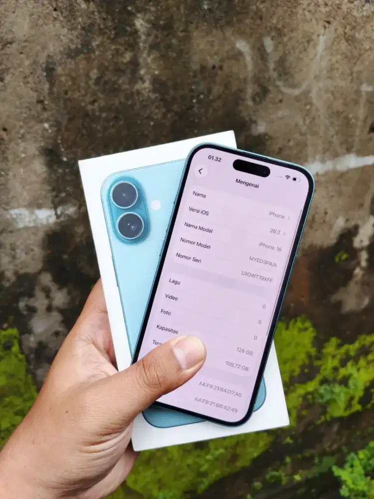 Iphone 16 ibox 128gb Fullset. BH 99%. Garansi ON