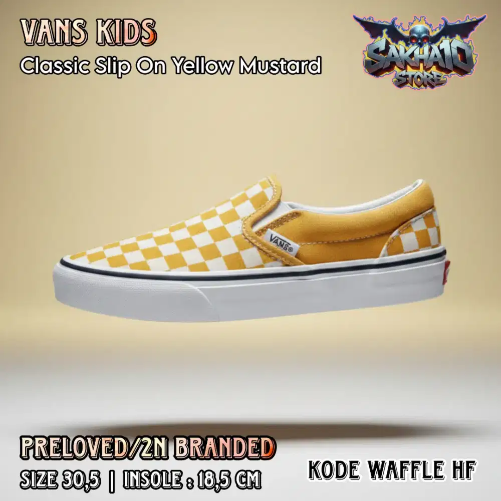 SEPATU SNEAKERS ANAK COWO/CEWE CASUAL VANS CLASSIC SLIP ON MUSTARD