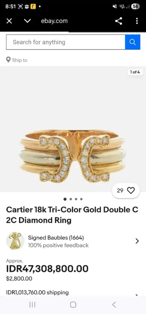 Authentic 2C Gold 18K with 22 pcs Diamonds