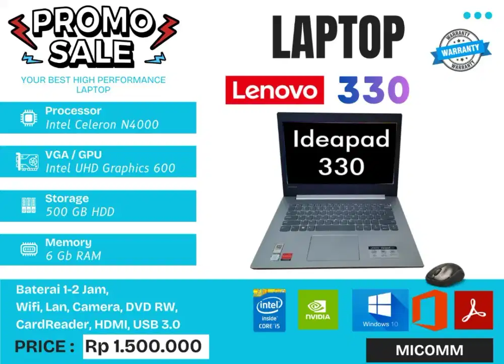 Laptop Lenovo Ideapad 330 murah