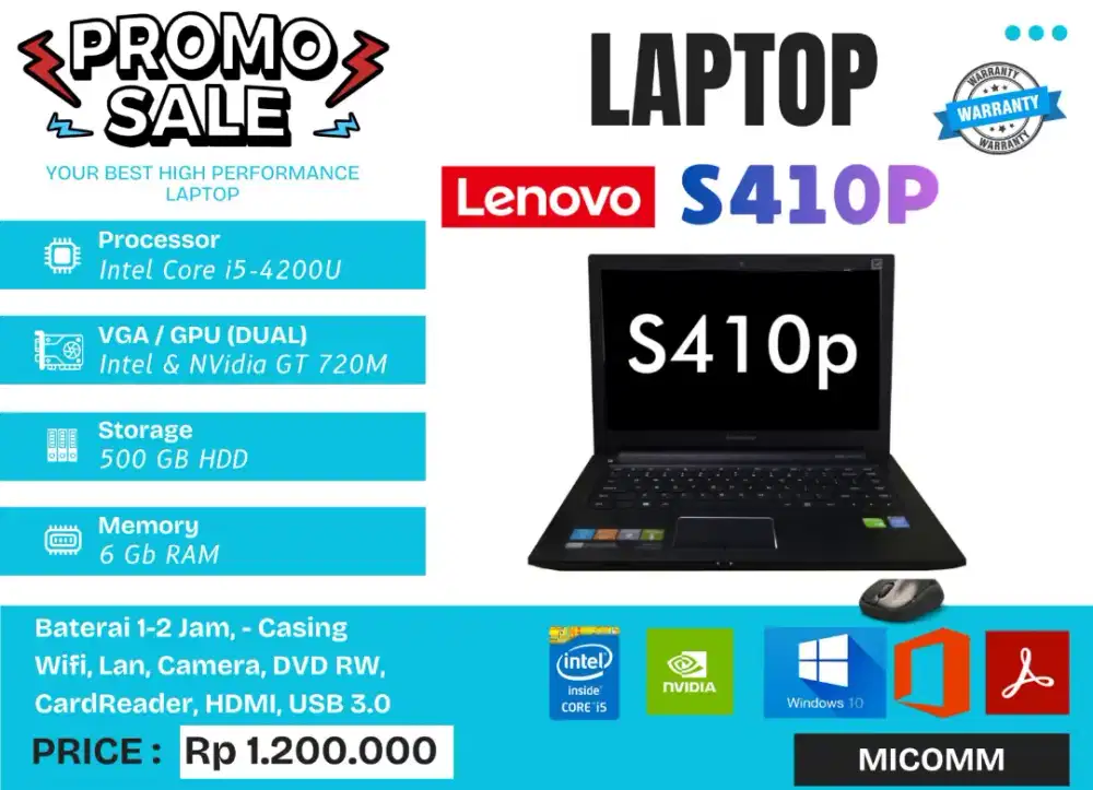 Laptop Lenovo S410p murah