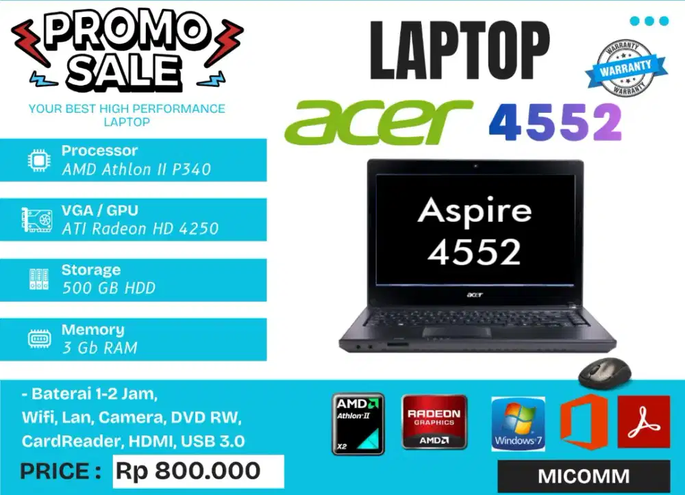 Laptop Acer Aspire 4552 murah