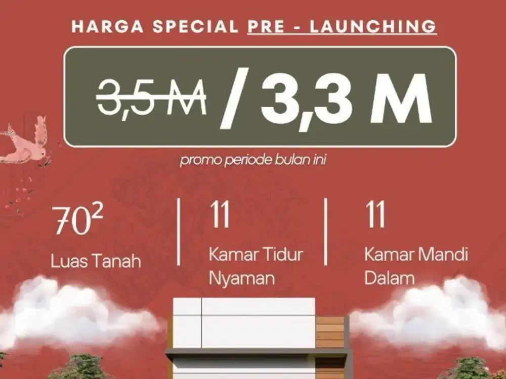 Dijual Rumah Kos Kosan Eksklusif 300 Meter Ke Fakultas Teknik UI Depok