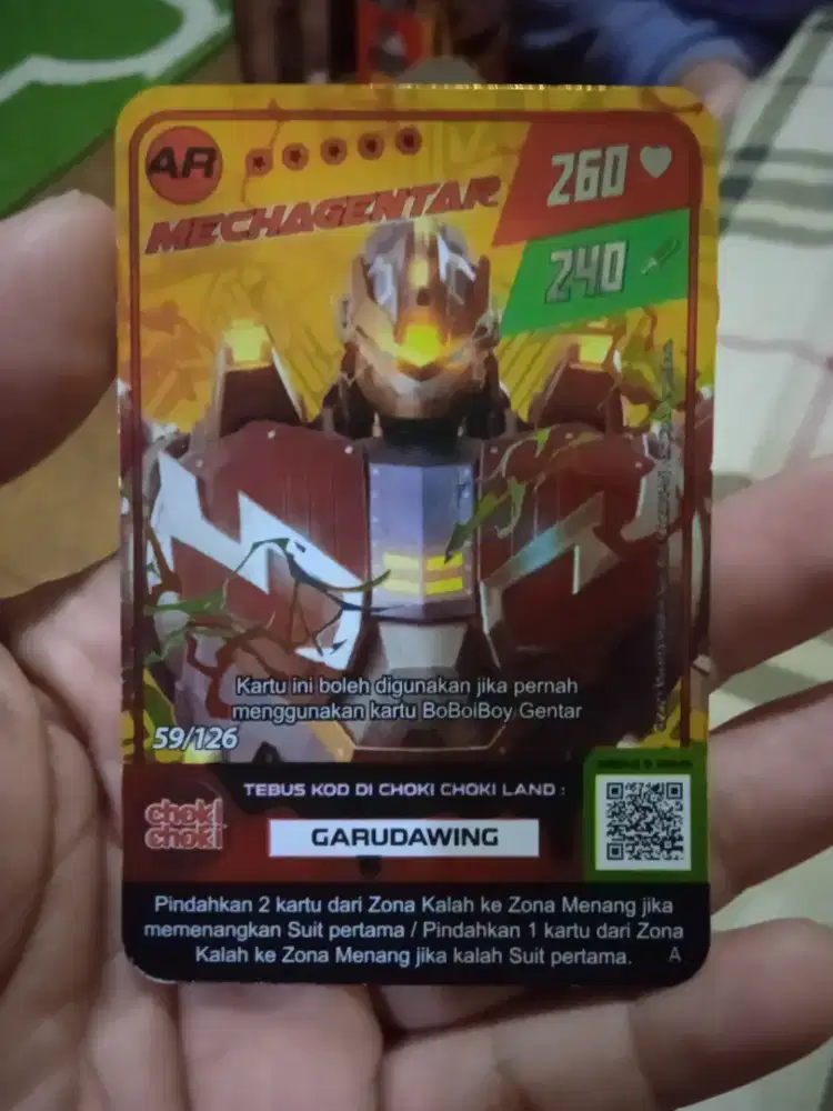 Kartu emas gold boboboy Mechagentar