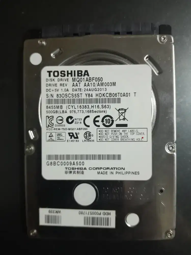 HARDIS LAPTOP TOSHIBA 500 GB
