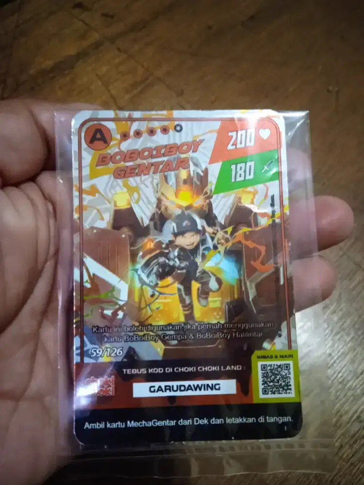 Kartu silver boboiboy gentar