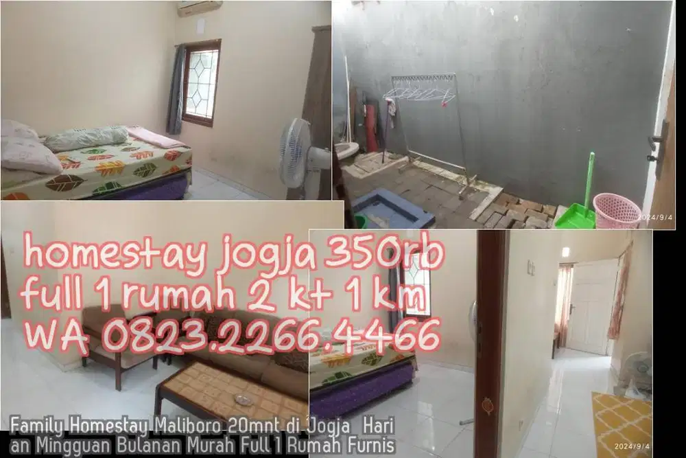 Family Homestay Maliboro 20mnt di Jogja  Harian Mingguan Bulanan Murah