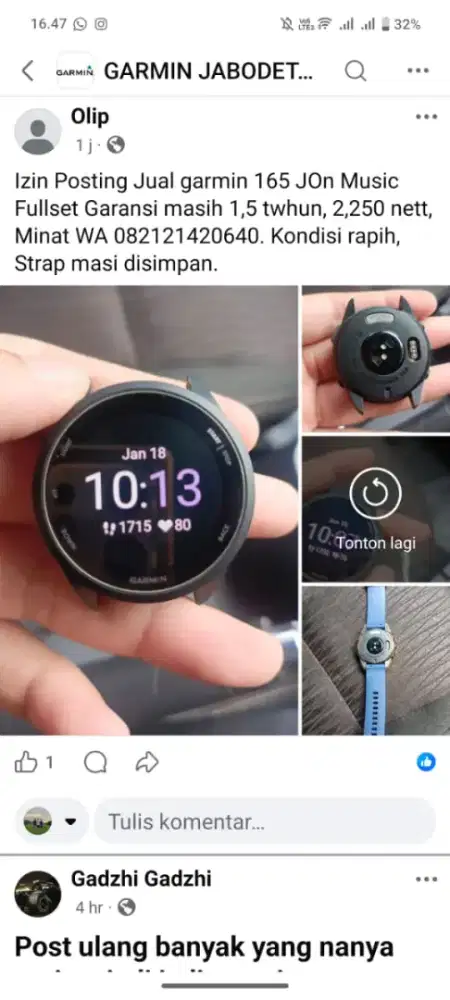 Garmin Forunner 165 Non Music